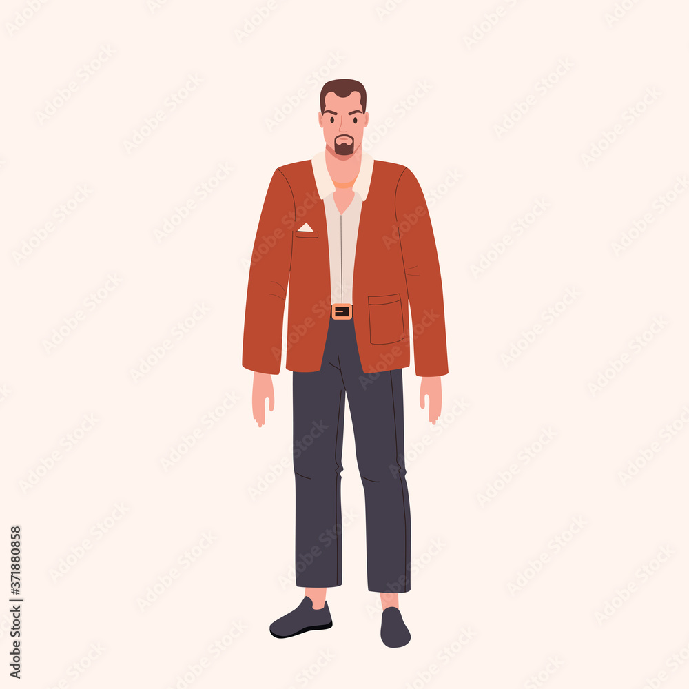 Suspicious young man with big muscular arms vector illustration Suspicious young man with big muscular arms vector illustration