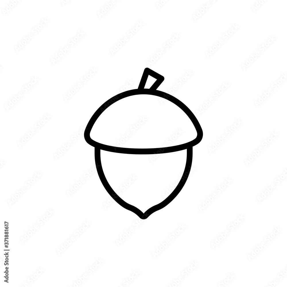 Nut acorn icon. Simple line, outline vector elements of vegetarian food icons for ui and ux, website or mobile application Nut acorn icon. Simple line, outline vector elements of vegetarian food icons for ui and ux, website or mobile application