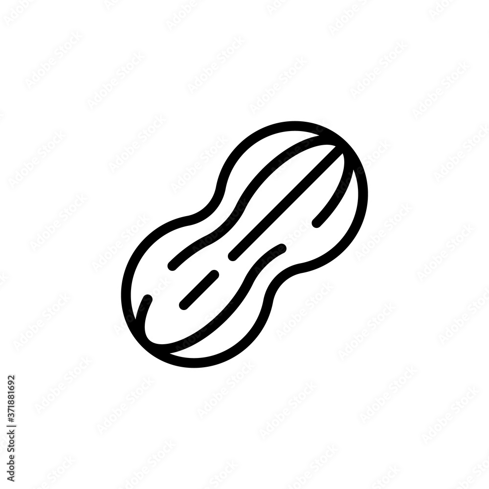 Peanut icon. Simple line, outline vector elements of vegetarian food icons for ui and ux, website or mobile application Peanut icon. Simple line, outline vector elements of vegetarian food icons for ui and ux, website or mobile application