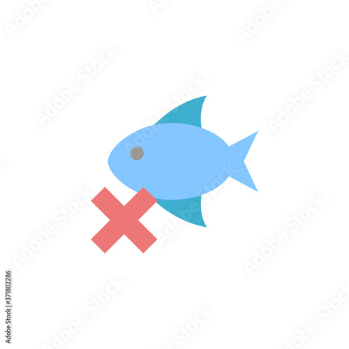 No fish icon. Simple color vector elements of vegetarian food icons for ui and ux, website or mobile application