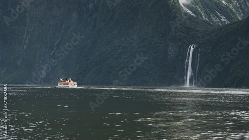 Milford Sound Tour Boat and Stirling Falls New Zealand