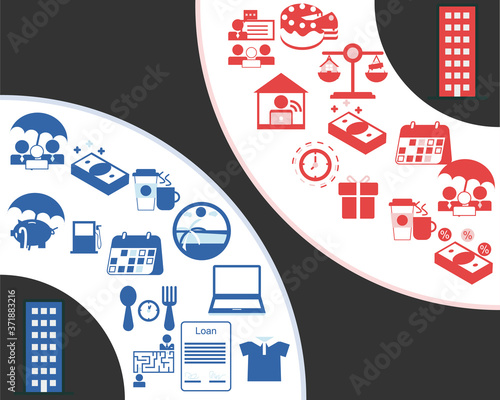 compare employee benefits of each company vector