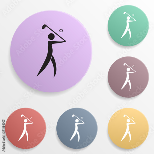 Golf badge color set icon. Simple glyph, flat vector of sport icons for ui and ux, website or mobile application