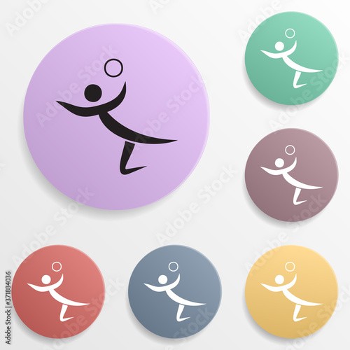 Beach volleyball badge color set icon. Simple glyph, flat vector of sport icons for ui and ux, website or mobile application