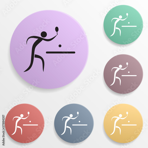 Table tennis badge color set icon. Simple glyph, flat vector of sport icons for ui and ux, website or mobile application