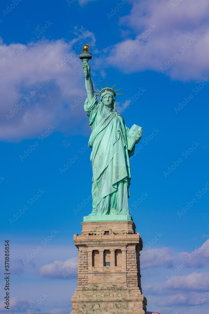 Frontal view of Liberty Statue