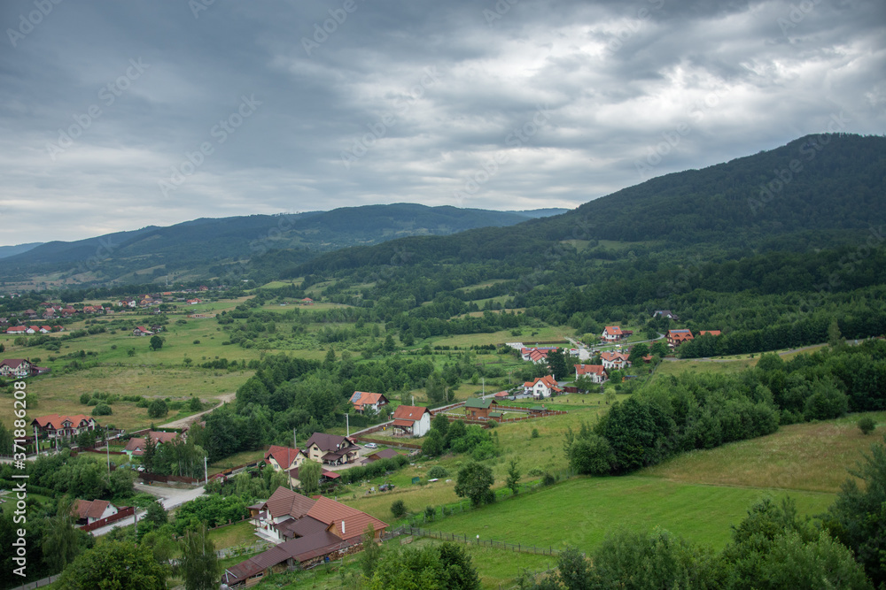 Sovata, Romania -  2020  Transylvania,Panoramic view  from  Belvedere  tower