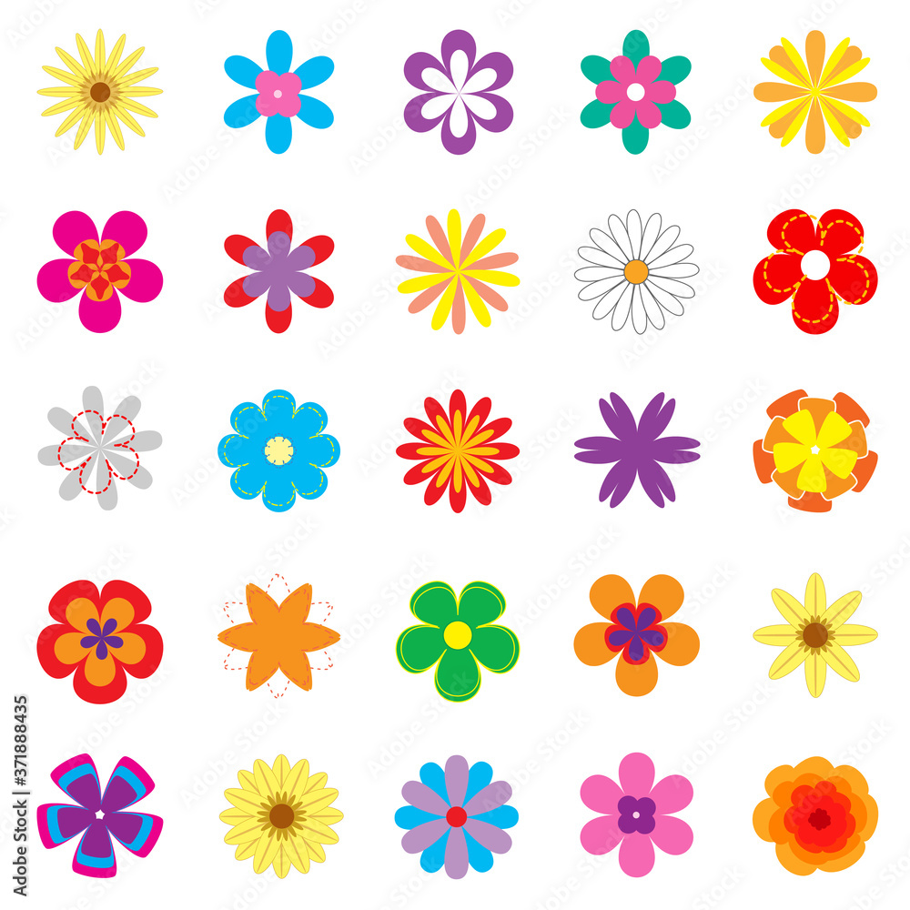 Flores de colores Stock Vector | Adobe Stock