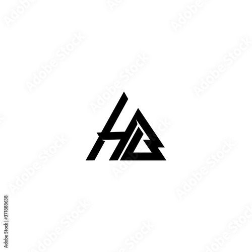 HB BH H B logo design template elements