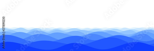 Vector drawing of waves on the sea  natural background