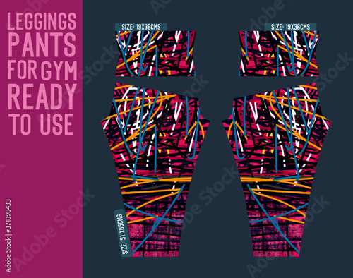 fitness leggings pants vector with mold and ready to use