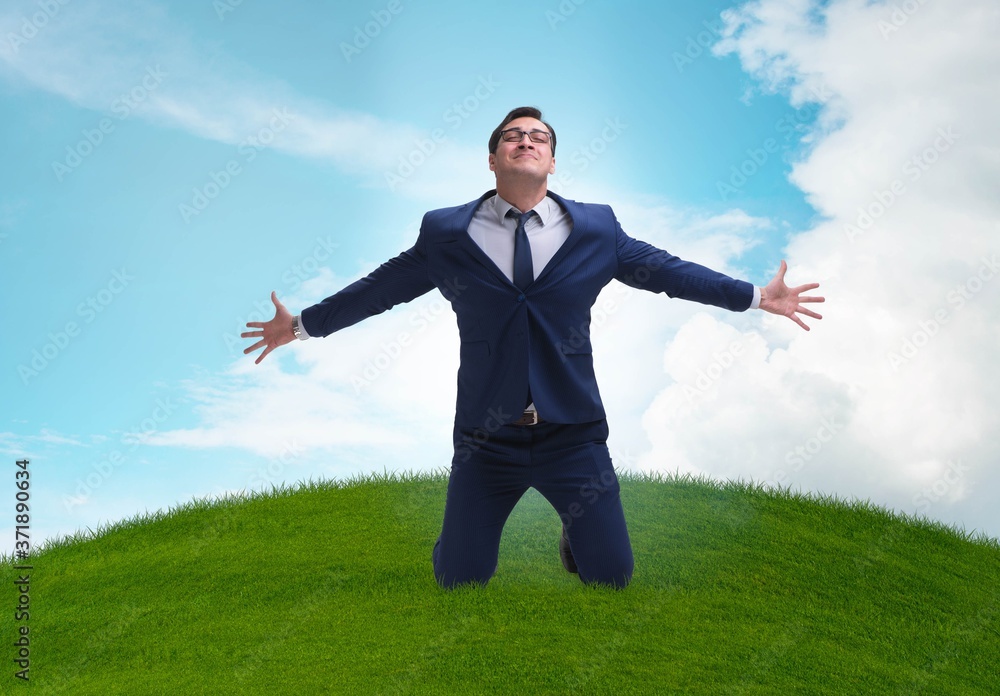 Businessman excited with new business opportunity Businessman excited with new business opportunity