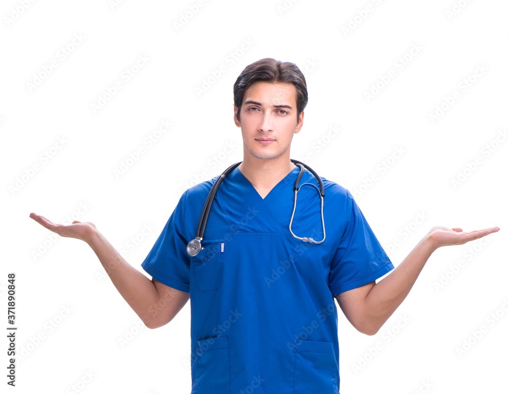 Young male doctor isolated on white background Young male doctor isolated on white background