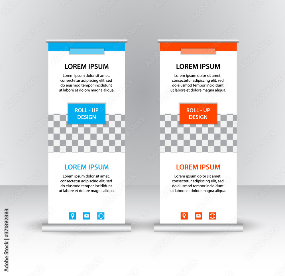 Obraz premium Vector design roll up Banner background or header templates.