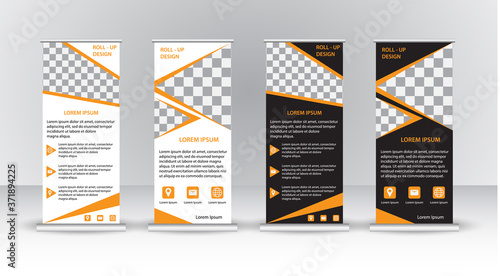 Vector design roll up Banner background or header templates.