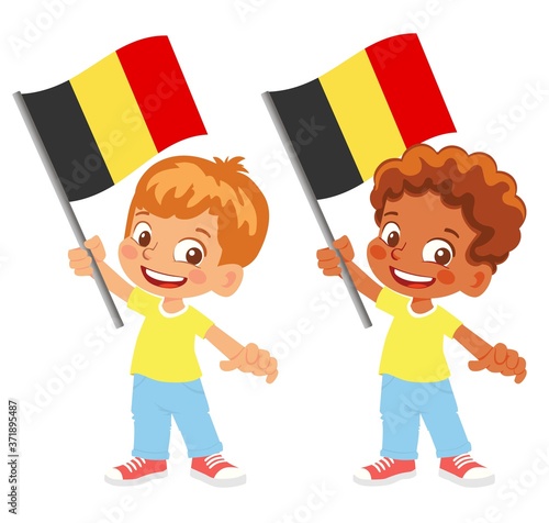 Belgium flag in hand set