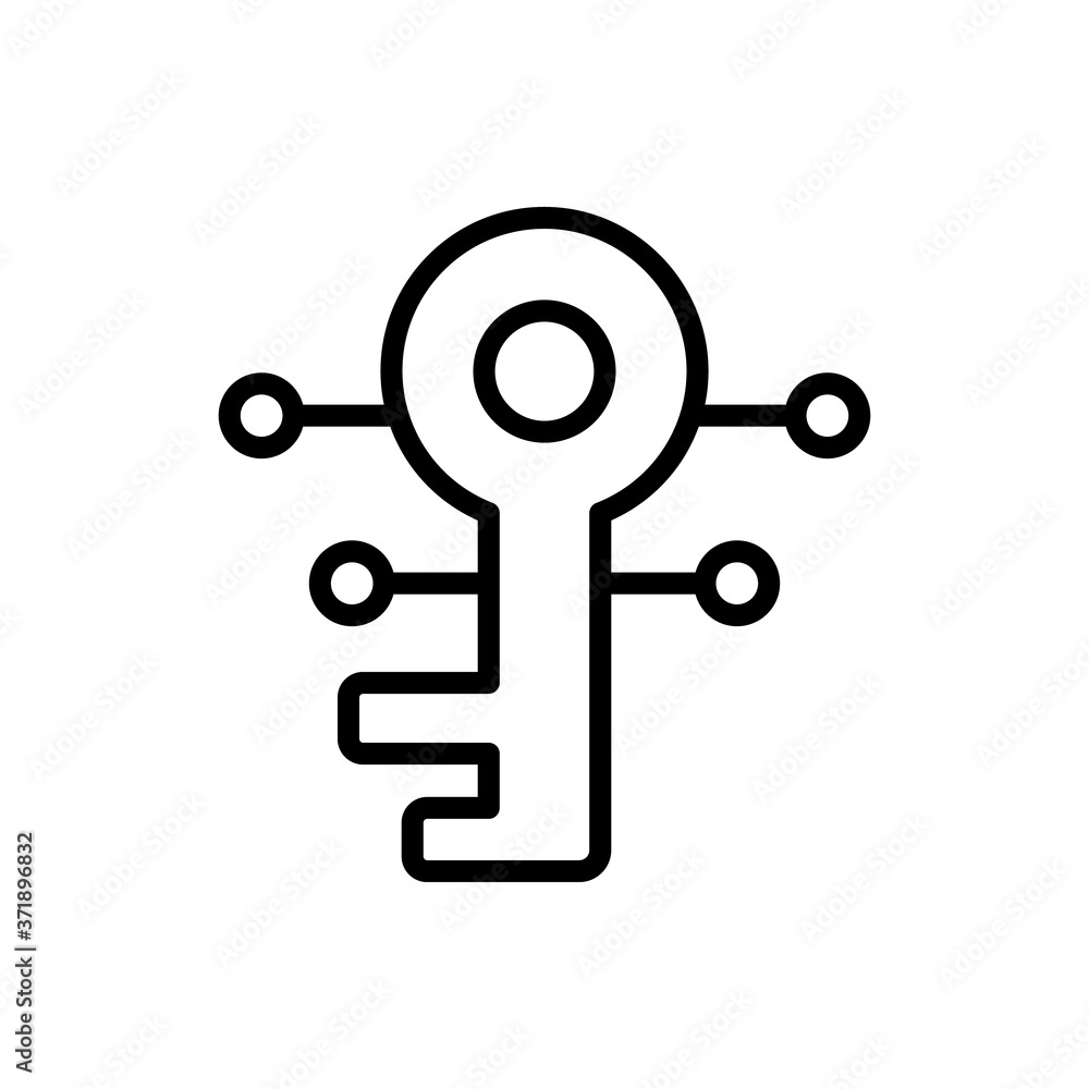 Key cyber attack icon. Simple line, outline vector elements of hacks icons for ui and ux, website or mobile application Key cyber attack icon. Simple line, outline vector elements of hacks icons for ui and ux, website or mobile application