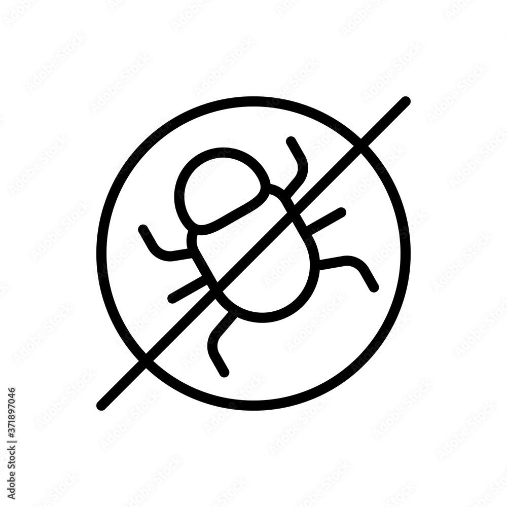 Bug cyber attack antivirus icon. Simple line, outline vector elements of hacks icons for ui and ux, website or mobile application Bug cyber attack antivirus icon. Simple line, outline vector elements of hacks icons for ui and ux, website or mobile application
