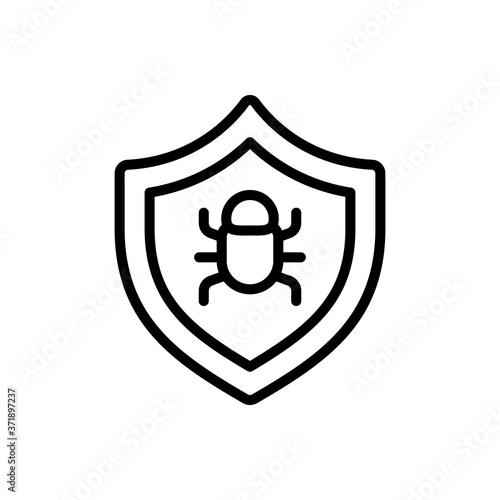 Shield bug cyber attack icon. Simple line, outline vector elements of hacks icons for ui and ux, website or mobile application
