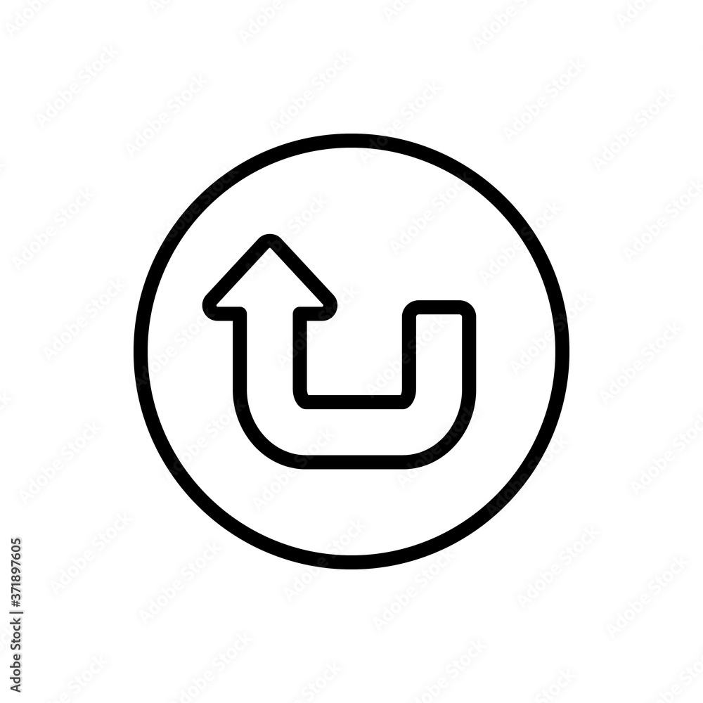 Arrow turn and up icon. Simple line, outline vector elements of pointer icons for ui and ux, website or mobile application Arrow turn and up icon. Simple line, outline vector elements of pointer icons for ui and ux, website or mobile application