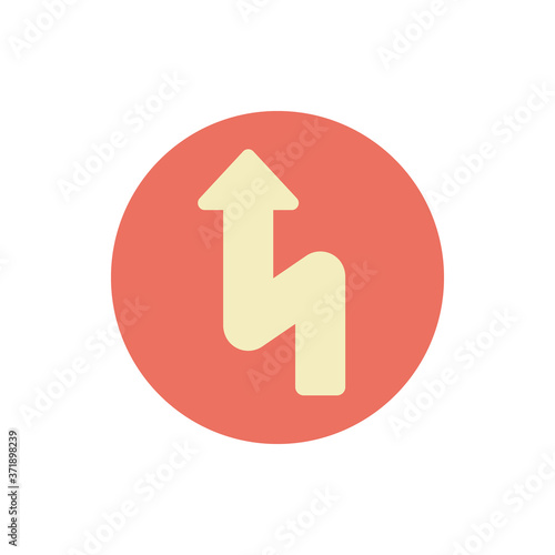 Arrow turn and up icon. Simple color vector elements of pointer icons for ui and ux, website or mobile application