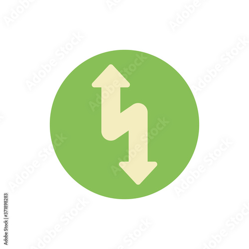 Arrow turn up and down icon. Simple color vector elements of pointer icons for ui and ux, website or mobile application