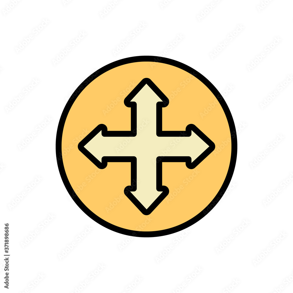 Obraz premium Arrow four direction icon. Simple color with outline vector elements of pointer icons for ui and ux, website or mobile application