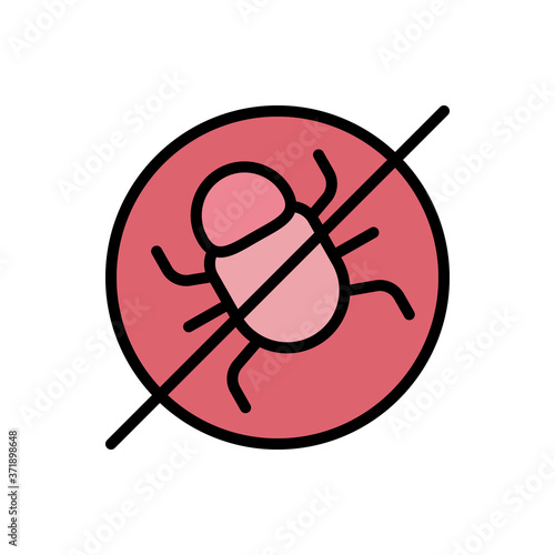 Bug cyber attack antivirus icon. Simple color with outline vector elements of hacks icons for ui and ux, website or mobile application