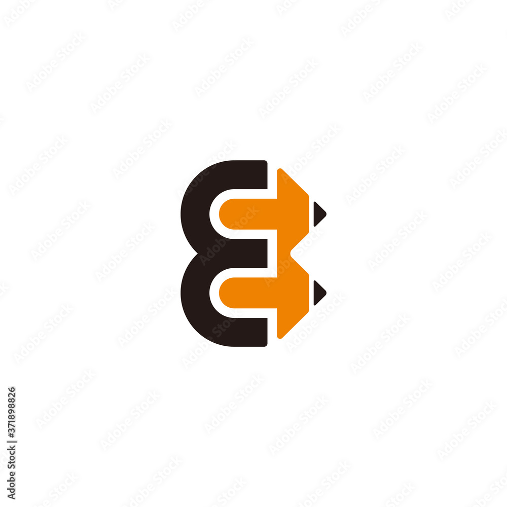 letter E education pencil shape geometric design logo vector letter E education pencil shape geometric design logo vector