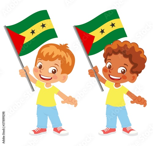 Sao Tome and Principe flag in hand set