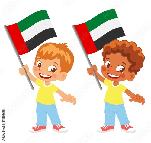 united arab emirates flag in hand set