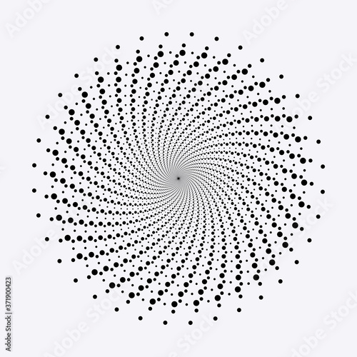 Abstract circular dotted backdrop. Monochrome halftone background. Halftone design element for various purposes.