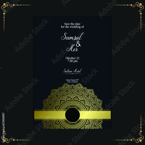 Mandala template with elegant, classic elements. Great for invitation, flyer, menu, brochure, background Premium Vector