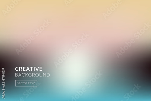 Blurred gradient abstract beidge and turquoise color background