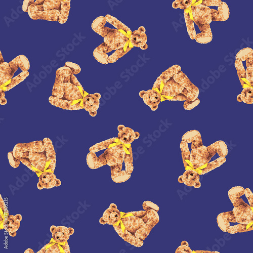 Seamless vector pattern of a pretty bear,