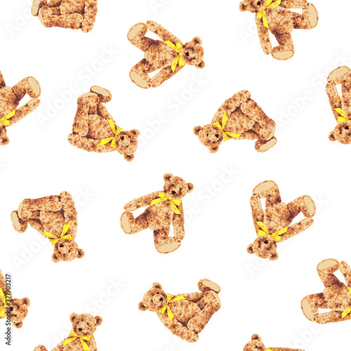 Seamless vector pattern of a pretty bear,