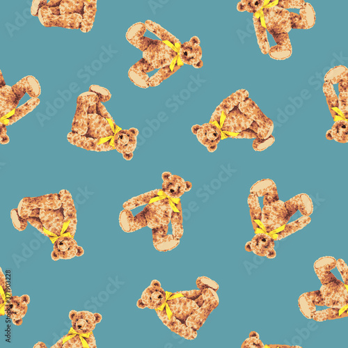 Seamless vector pattern of a pretty bear,