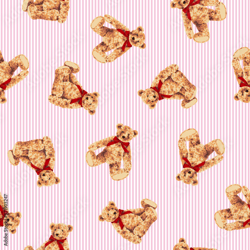 Seamless vector pattern of a pretty bear,