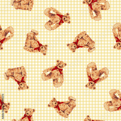 Seamless vector pattern of a pretty bear,