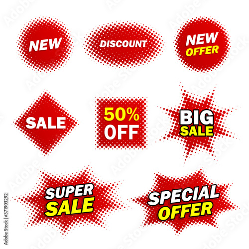 Halftone Label Sale Design