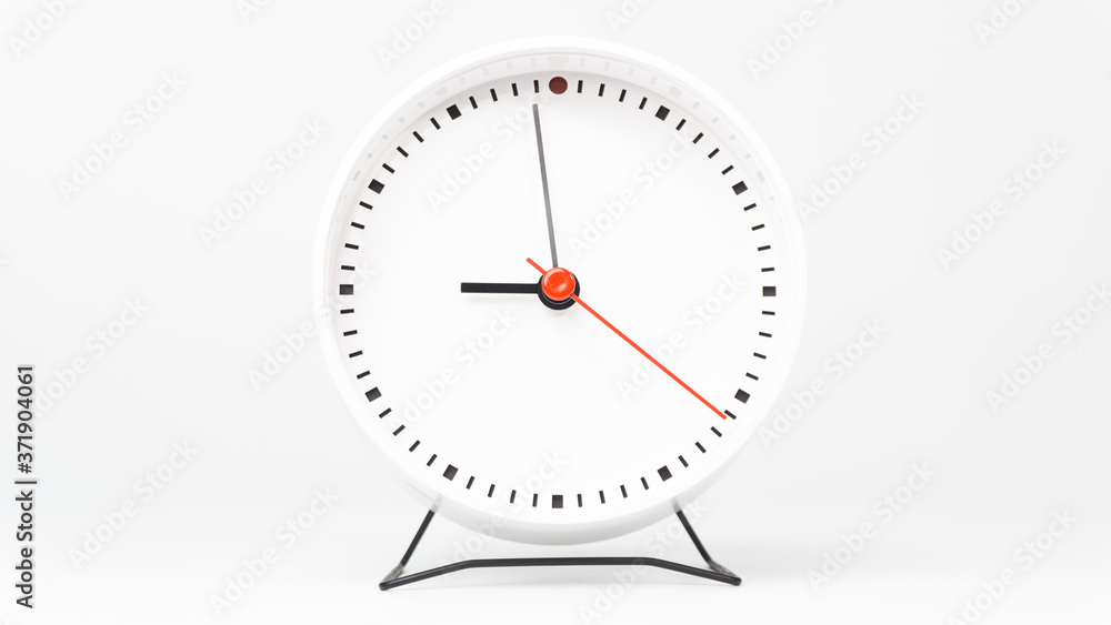 White clock isolated on white background. White clock isolated on white background.
