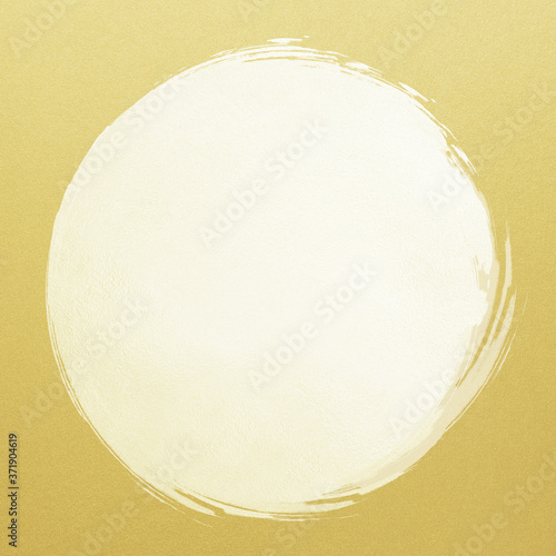 Japanese style background drawn with gold leaf and brush