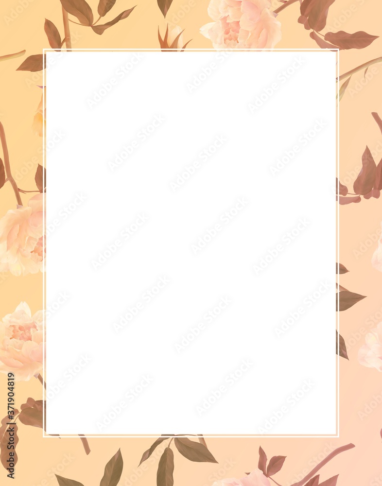 Obraz premium 水彩画のバラのフレーム