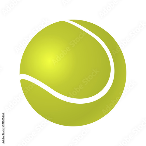 Tennis ball vector icon isolated realistic in flat style on the white