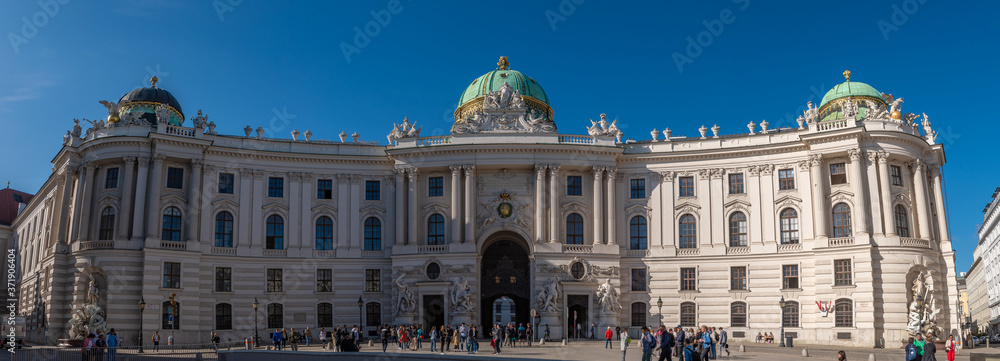 Panorama of Hofburg, the imperial palace of Habsburg dynasty in Vienna, Austria