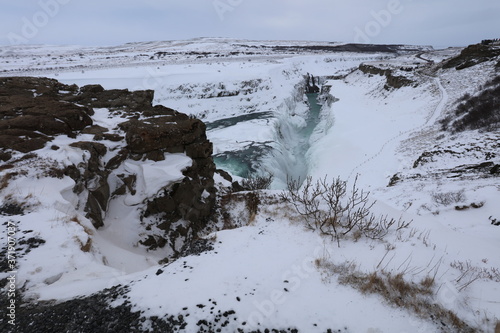 アイスランドのグトルフォスの滝