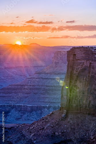 Colorful sunset over dead horse point