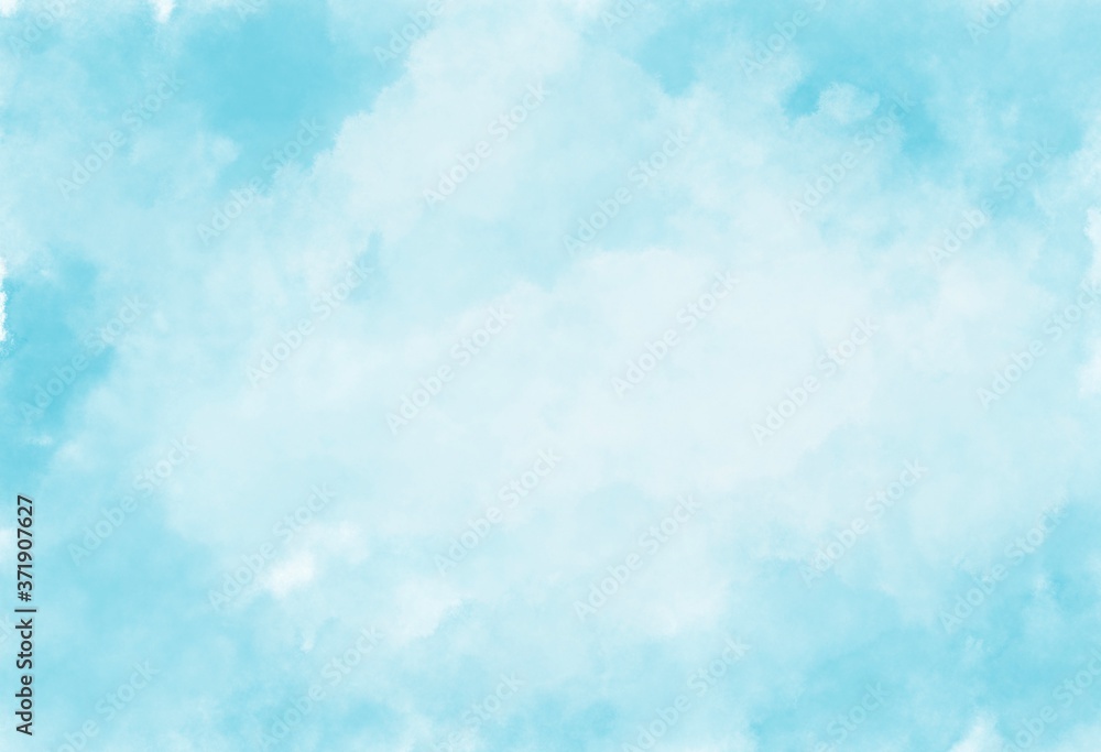 Watercolor background illustration It has a cloud-like texture or mist, blue and white. Watercolor background illustration It has a cloud-like texture or mist, blue and white.