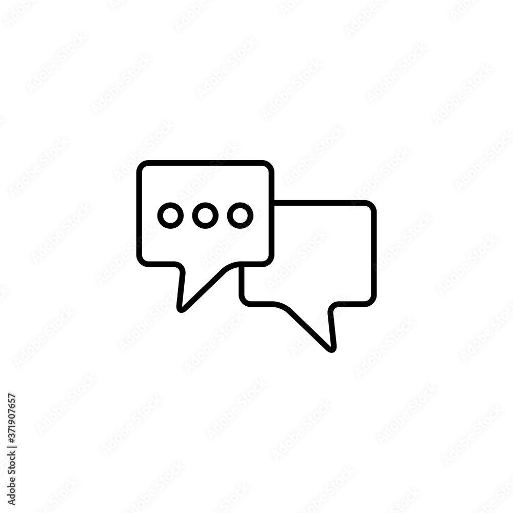 Conversation thin icon isolated on white background, simple line icon for your work. Conversation thin icon isolated on white background, simple line icon for your work.