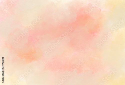 Watercolor background illustration It has a cloud-like texture or mist, orange and pink.